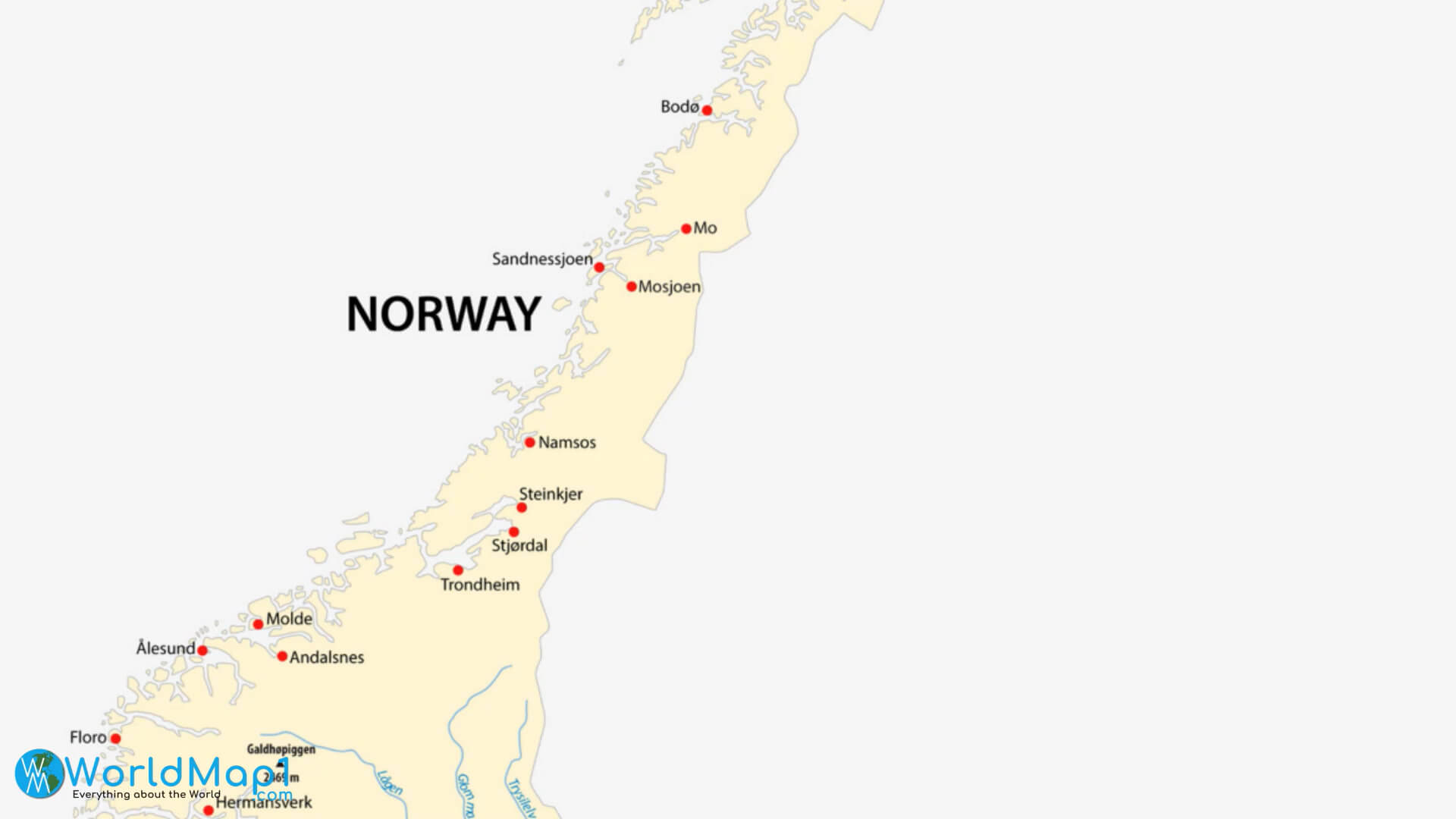 Northern Norway Cities Map